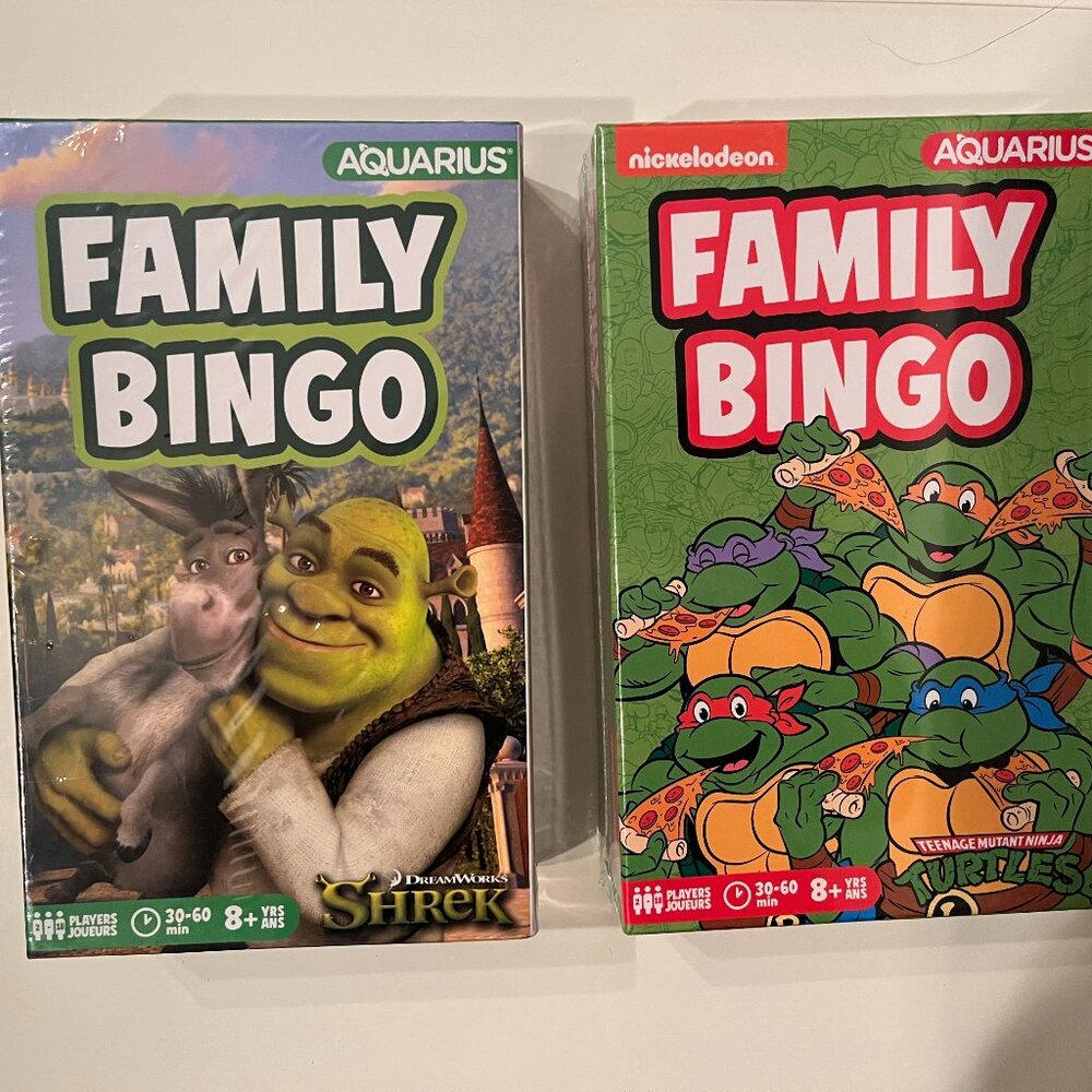Shrek and Ninja Turtles Family Bingo (Set of TWO /‎ new / home games /x)